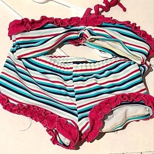 Multi colored striped bikini
